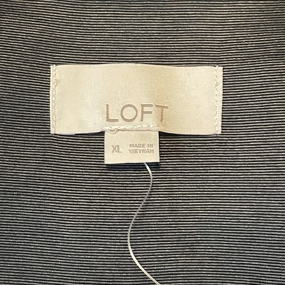 LOFT Jacket Womens XL Black Metallic Tweed Cropped Blazer Gold Button Fringe New - Picture 3 of 8